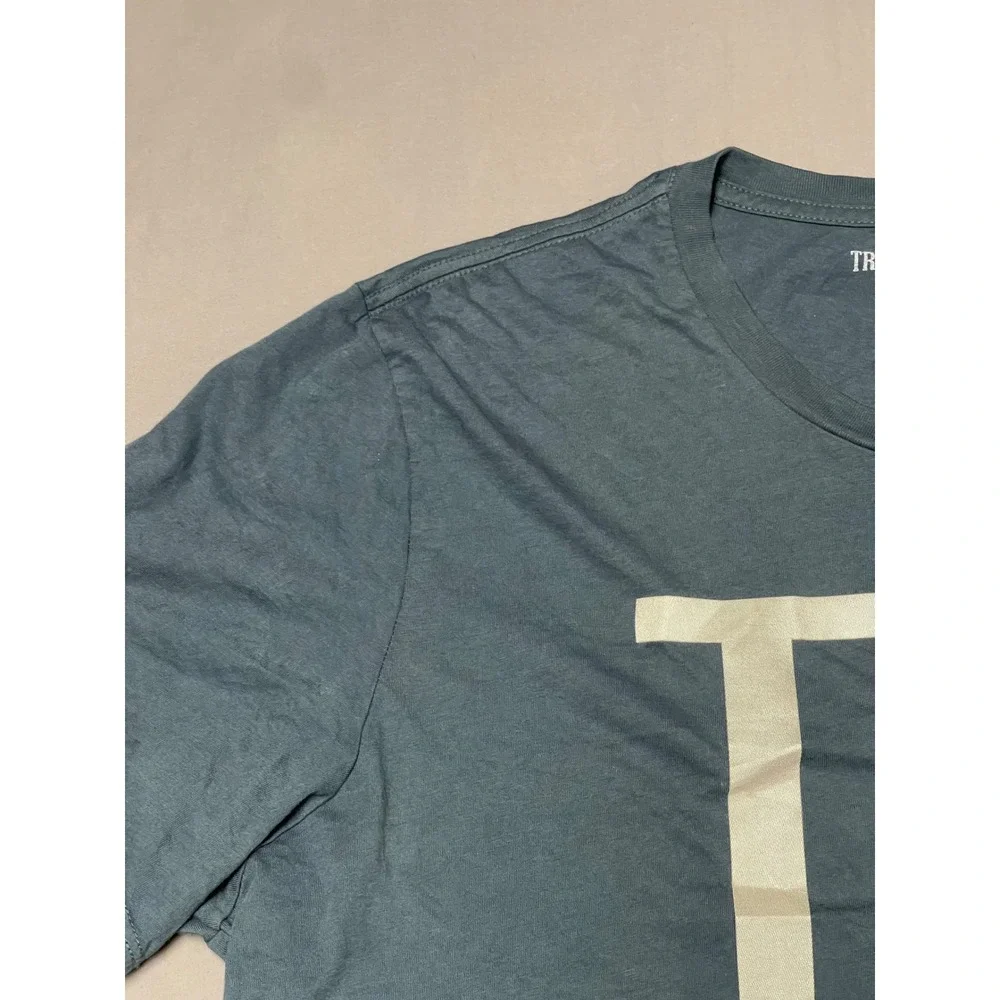 True Religion Mens TR LA Graphic T-Shirt Slate Blue Gray 2XL Made in USA